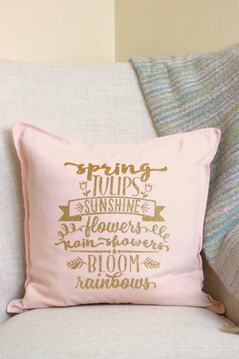 spring quote pillow