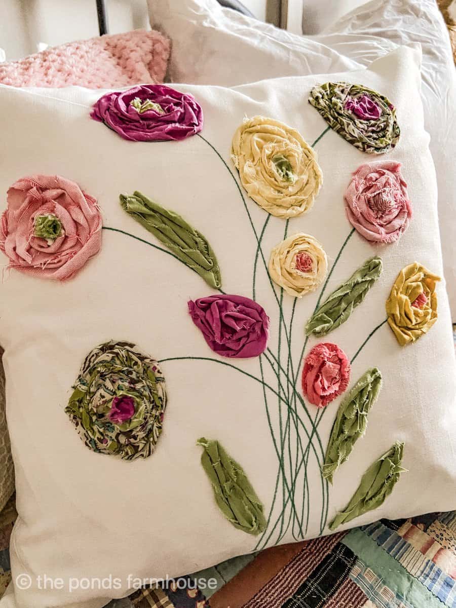 scrap fabric pillow