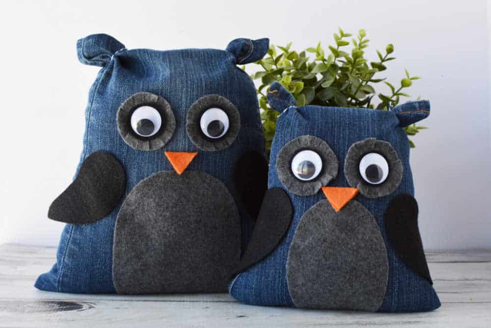 denim owl DIY