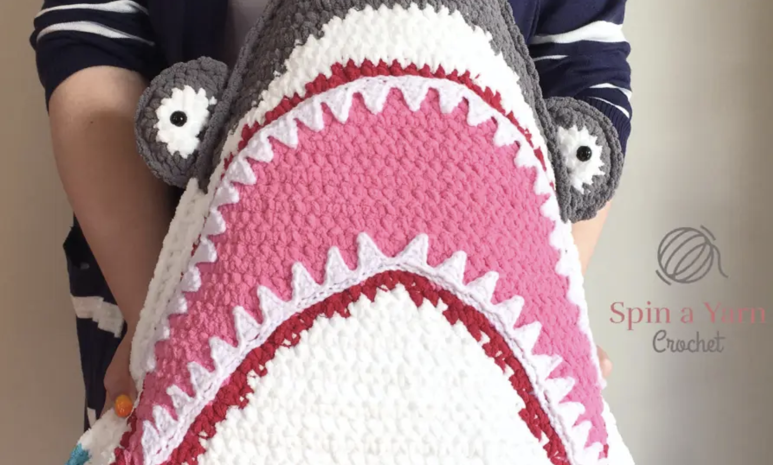 Shark Face Pillow Crochet