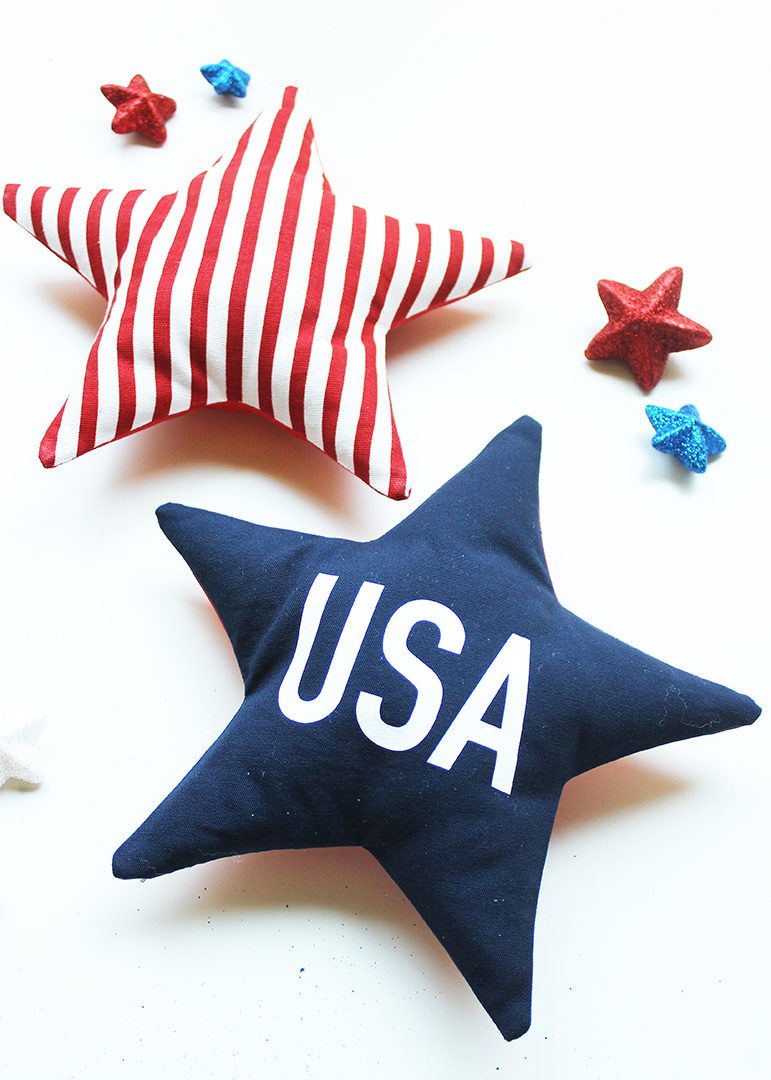 diy stars stuffed with poly fil