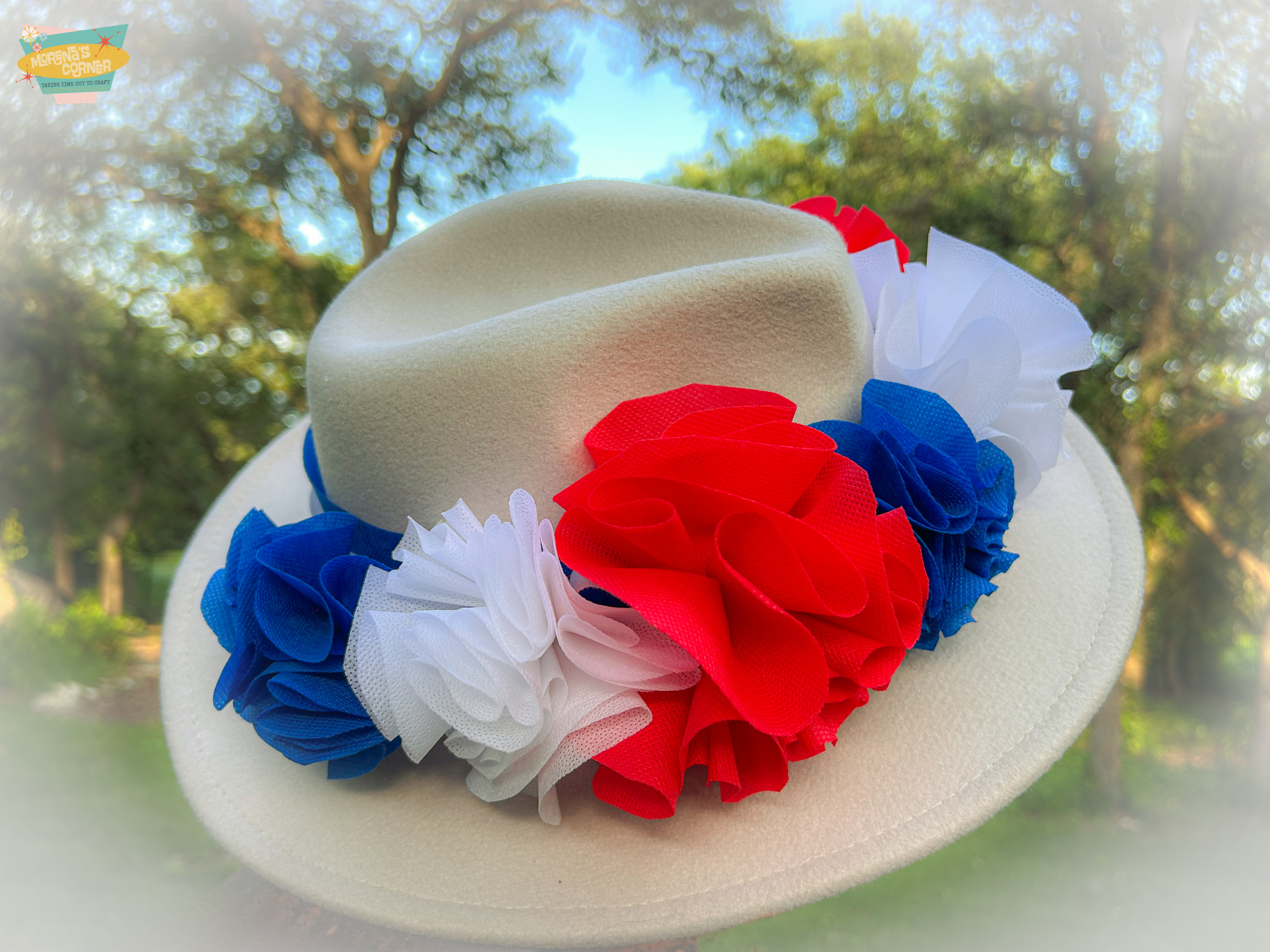 Star Spangled Headwear: Oly-Fun Fabric Flowers